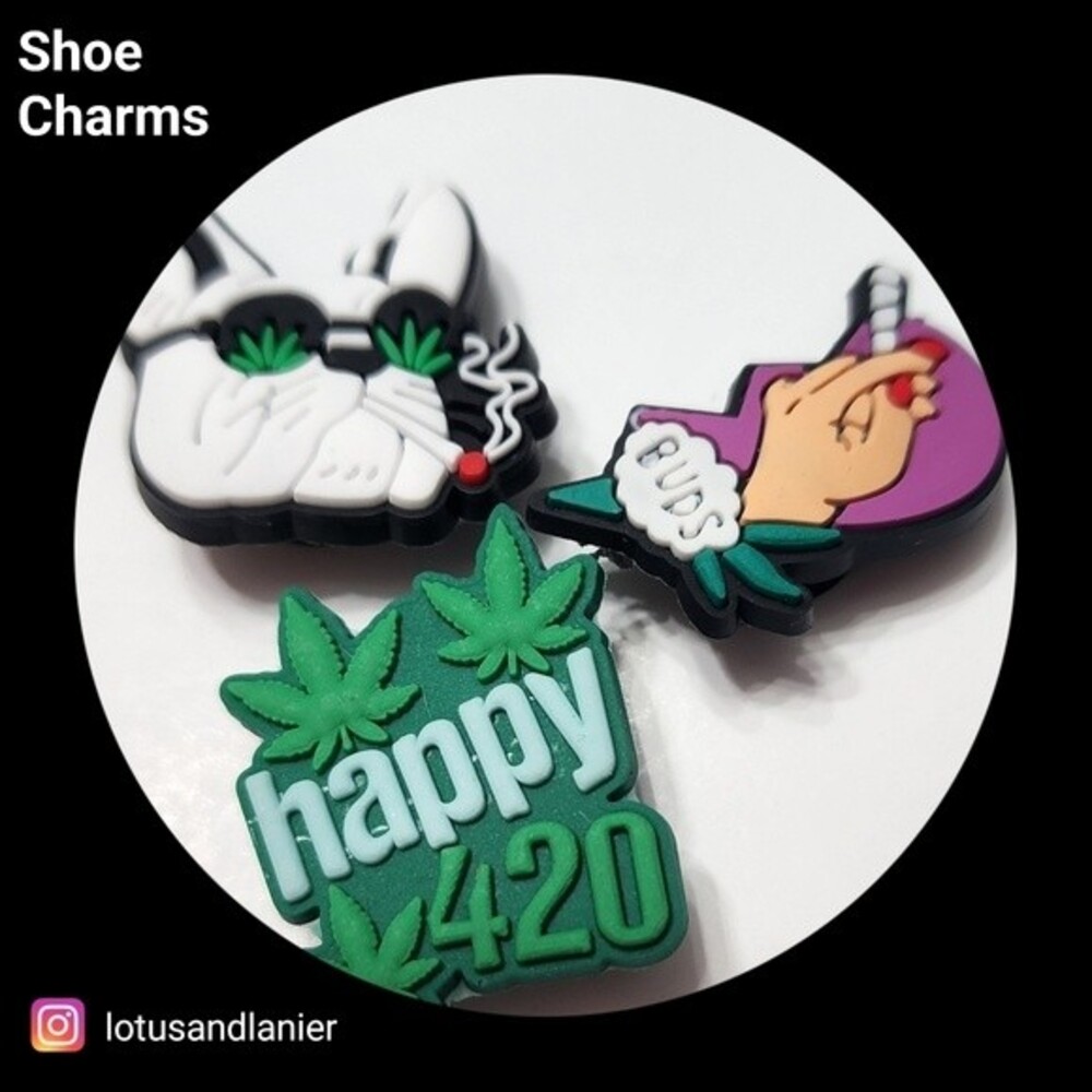 Shoe Charms "Weed" Charms Set of 3